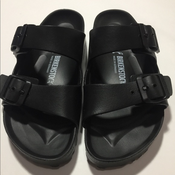 black plastic birkenstocks